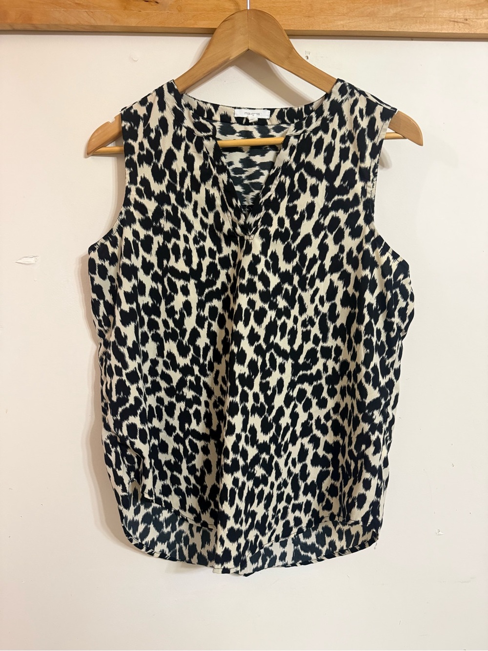 Maurices Black and Cream Leopard Print Sleeveless Camisole